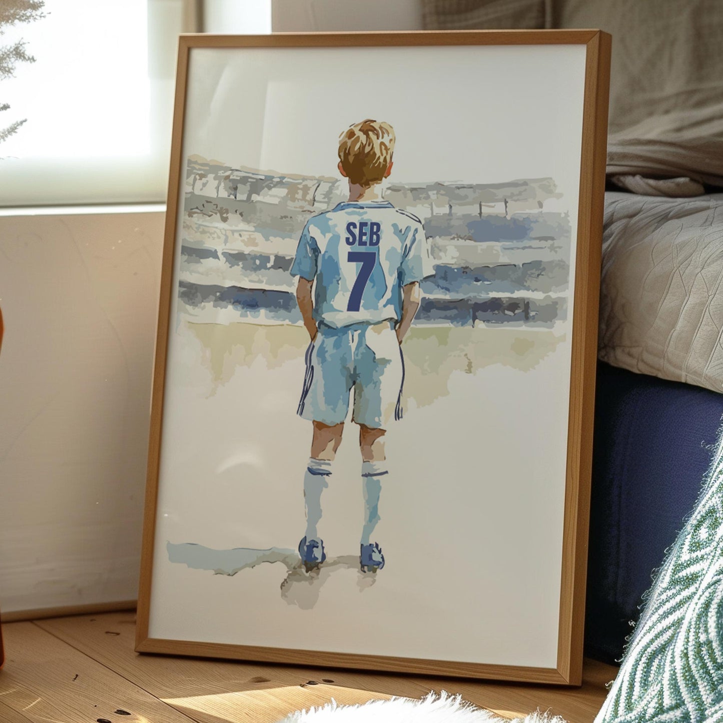 Personalised Blue Football Print