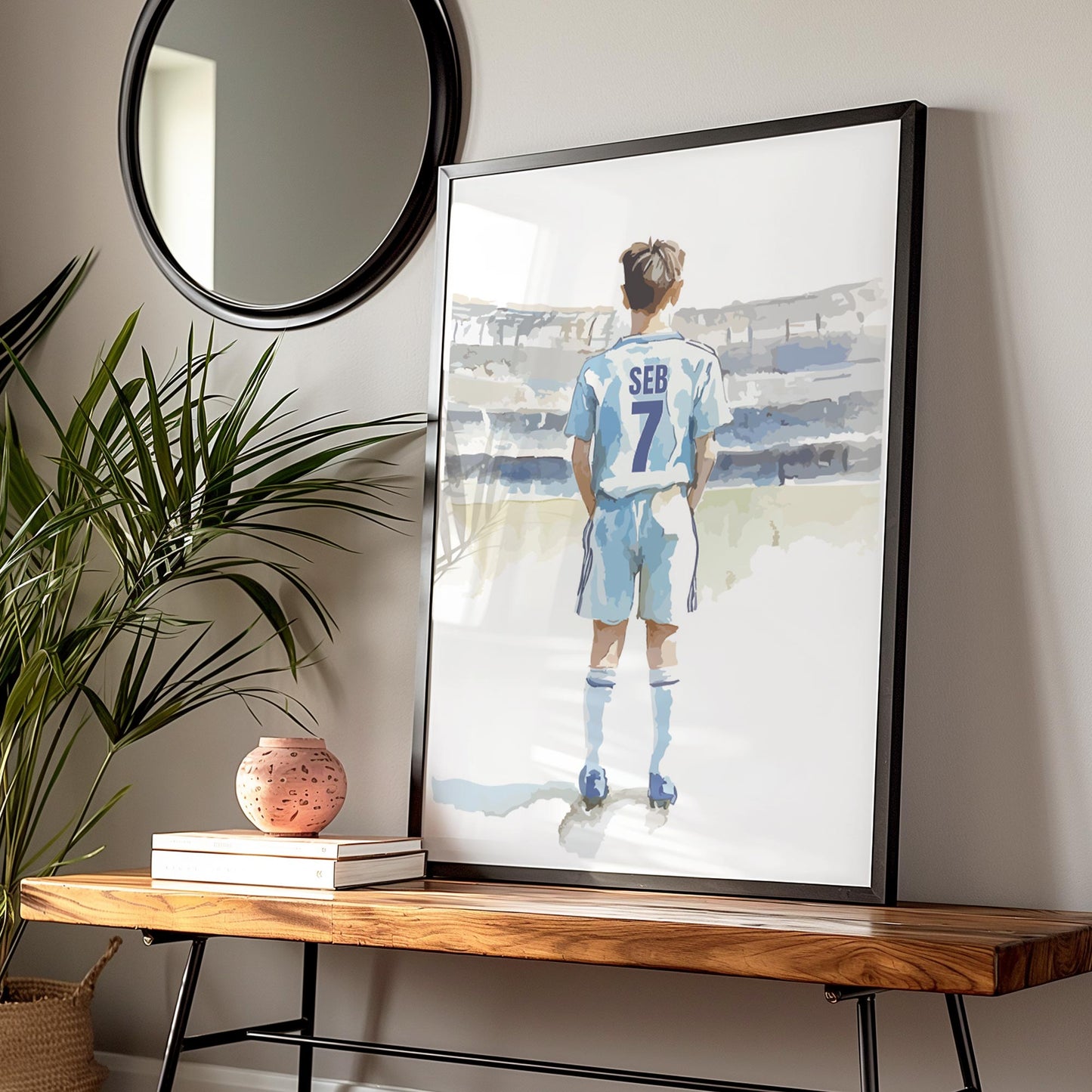 Personalised Blue Football Print