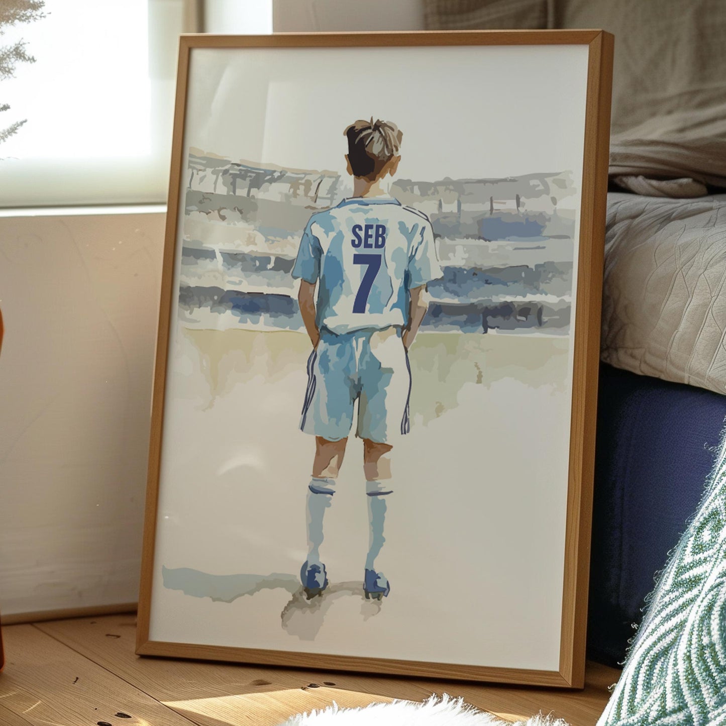 Personalised Blue Football Print