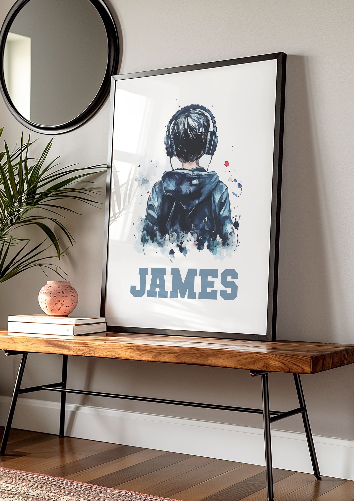 Personalised Gaming Headphones Wall Art