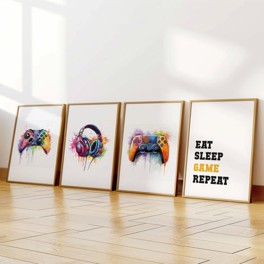 Set of 4 Gaming Wall Art Prints