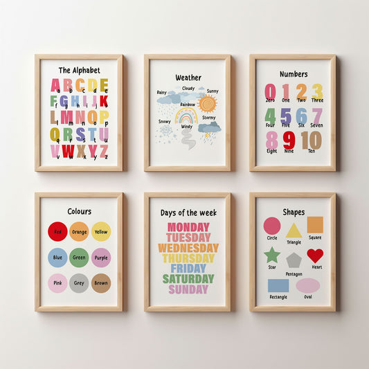 Kids Educational Set of Posters