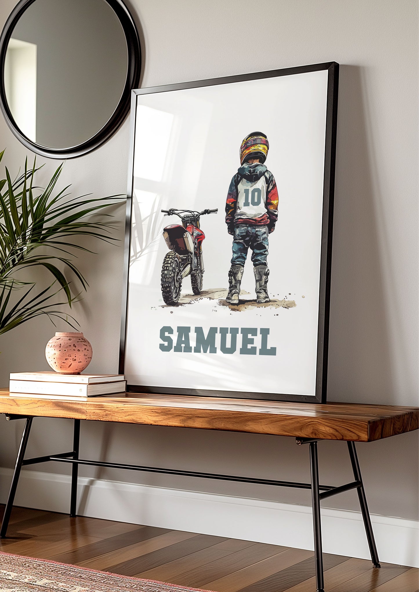 Personalised Motocross Print, Motorbike Print, Motocross Wall Art, Motorbike Wall Art, Boys Bedroom Decor, Motocross Poster, Gift For Boys