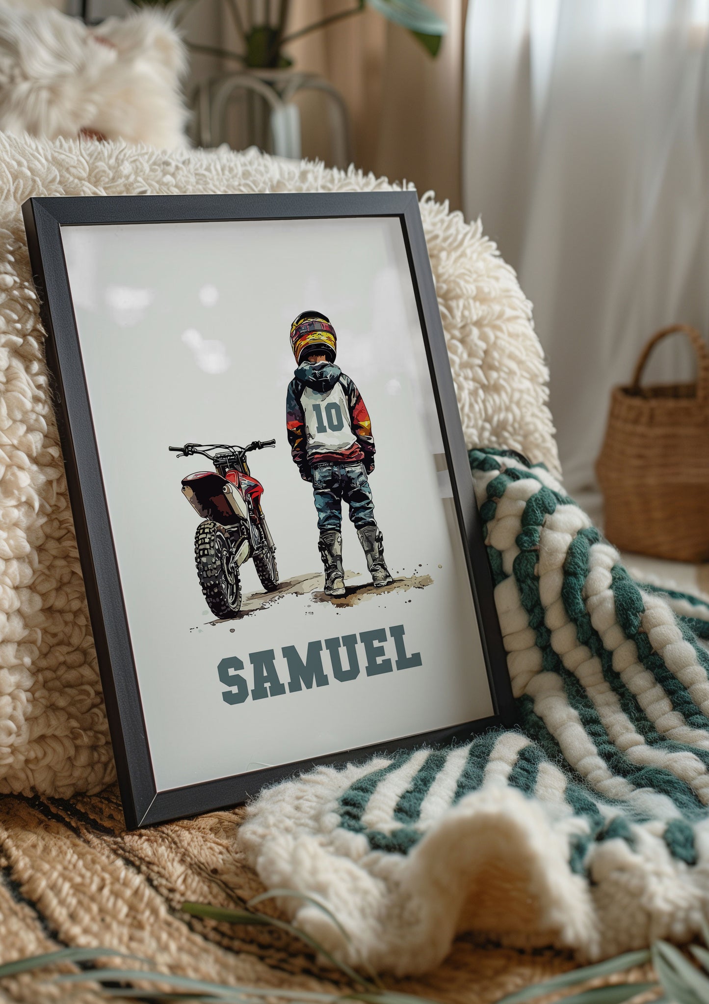 Personalised Motocross Print, Motorbike Print, Motocross Wall Art, Motorbike Wall Art, Boys Bedroom Decor, Motocross Poster, Gift For Boys