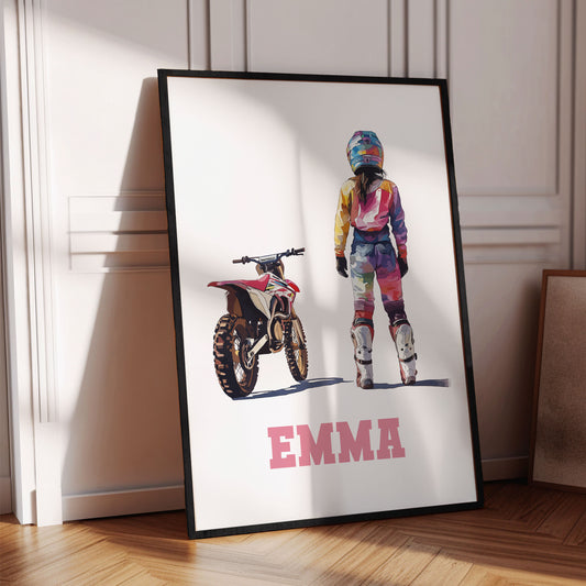 Motocross Prints, Dirt Bike Prints, Motorcycle Print, Motocross Wall Art, Dirt Bike Wall Art, Girls Bedroom Decor, Girls Motocross Posters