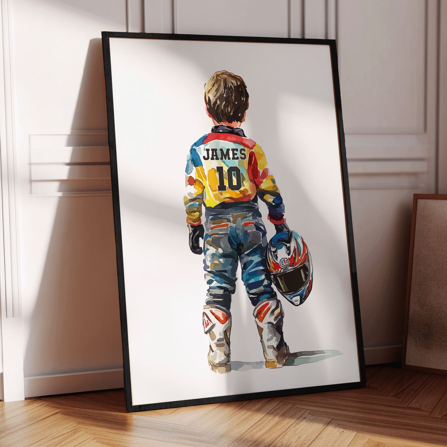 Personalised Young Boy Motocross Print