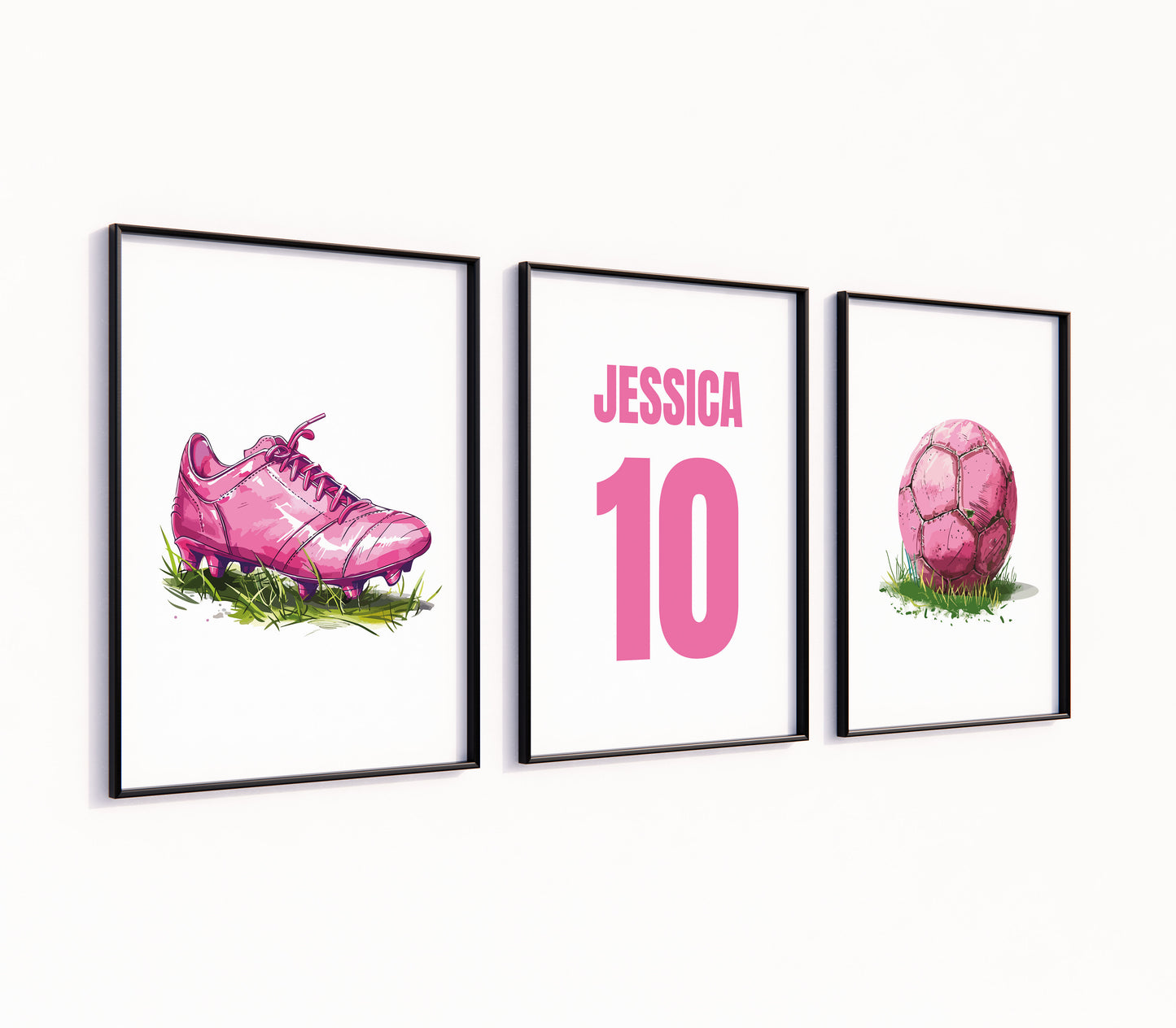 Football Prints for Girls, Set of 3 Prints, Girl Football Player Gift, Art Print, Football Wall Art, Football Room Decor,Girls Bedroom Print