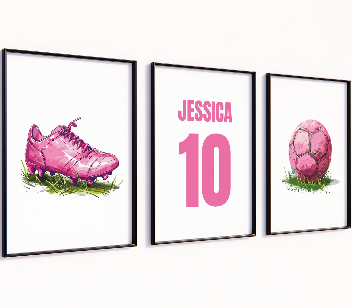 Football Prints for Girls, Set of 3 Prints, Girl Football Player Gift, Art Print, Football Wall Art, Football Room Decor,Girls Bedroom Print