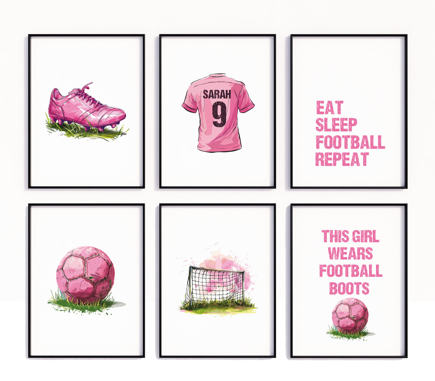 Personalised Pink Football Prints