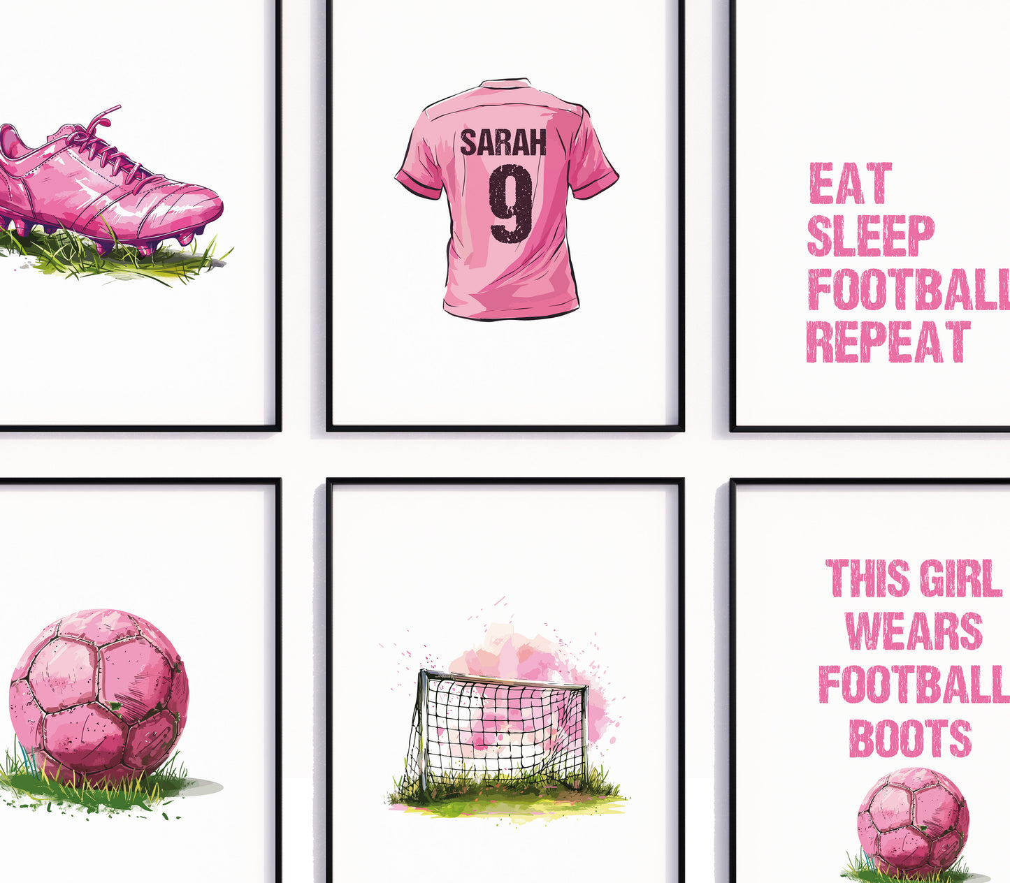 Personalised Pink Football Prints