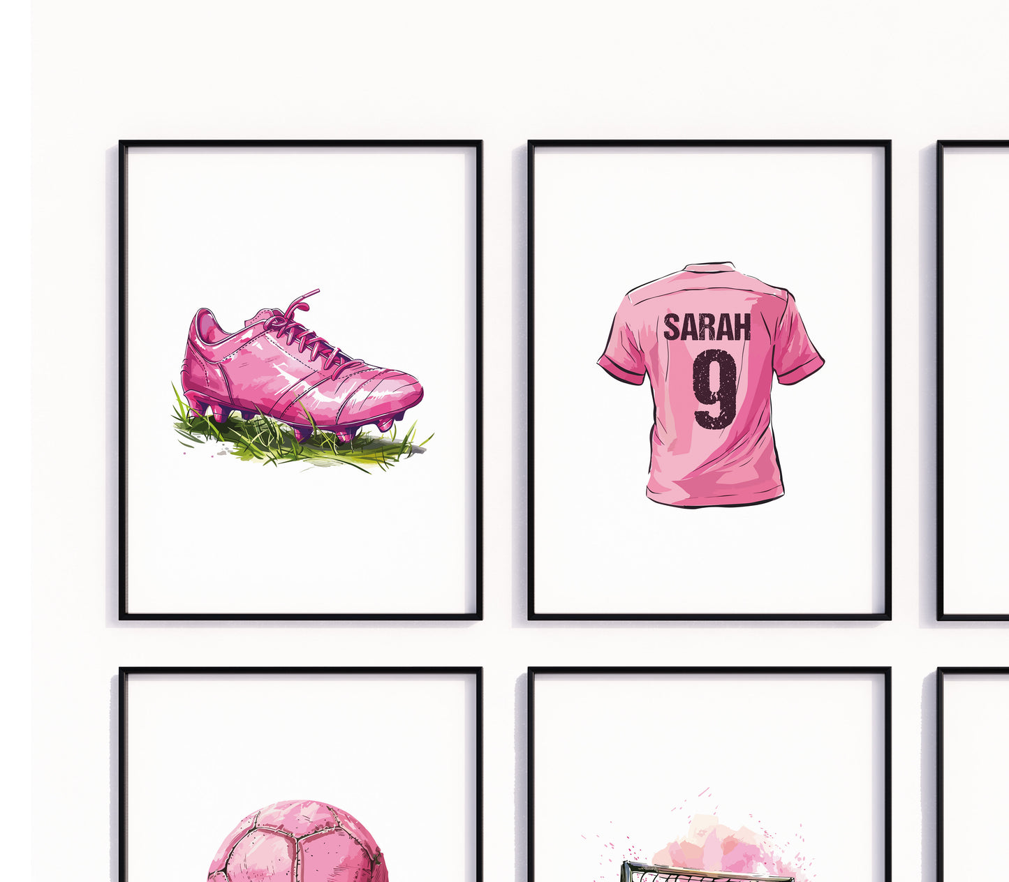 Personalised Pink Football Prints