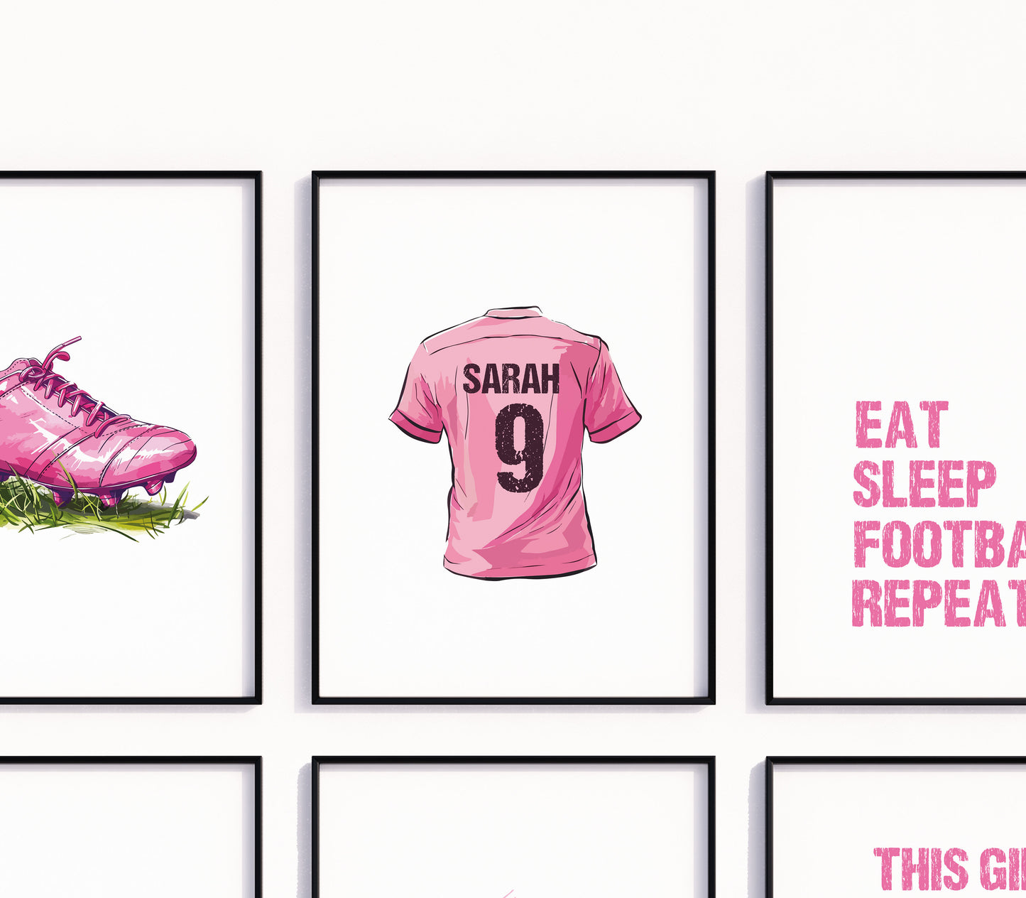 Personalised Pink Football Prints