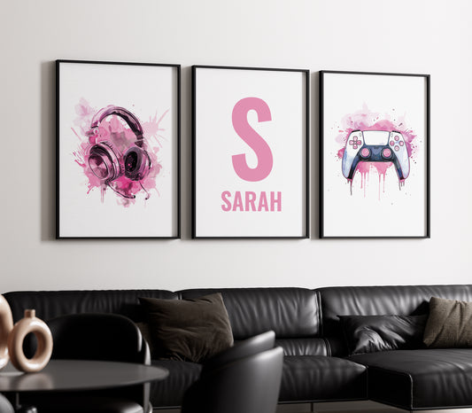 Personalised Girl Gaming Name Prints