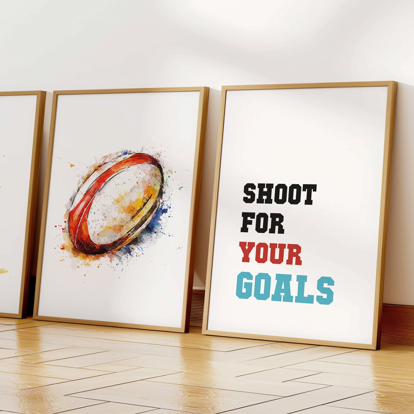 Personalised Rugby Player Gift Set of 4 Prints