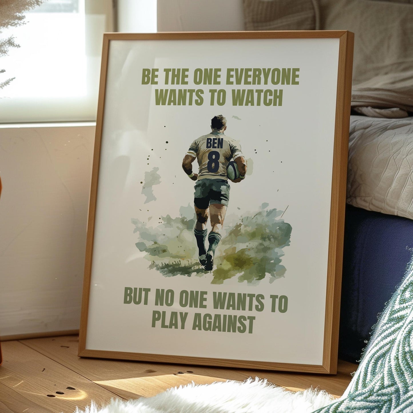 Personalised Rugby Quote Wall Art Print