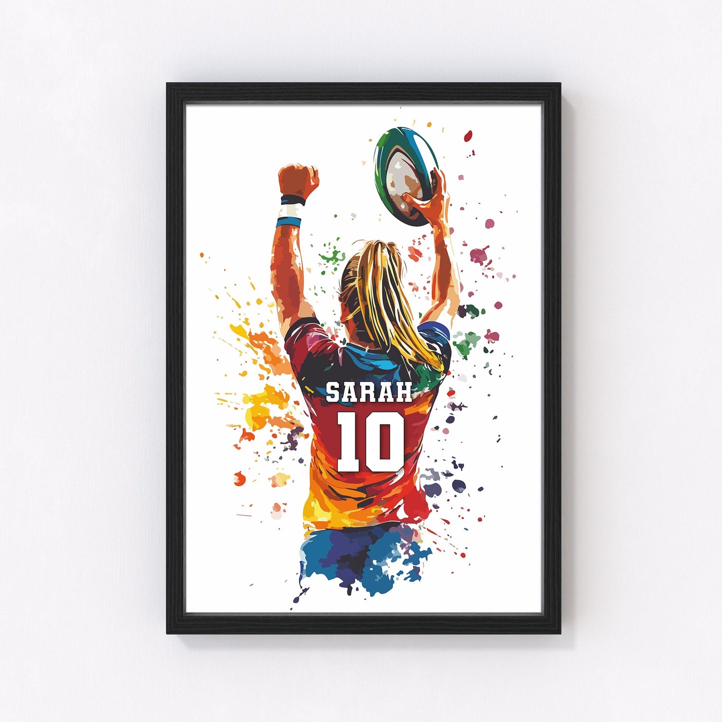 Personalised Girls Rugby Print