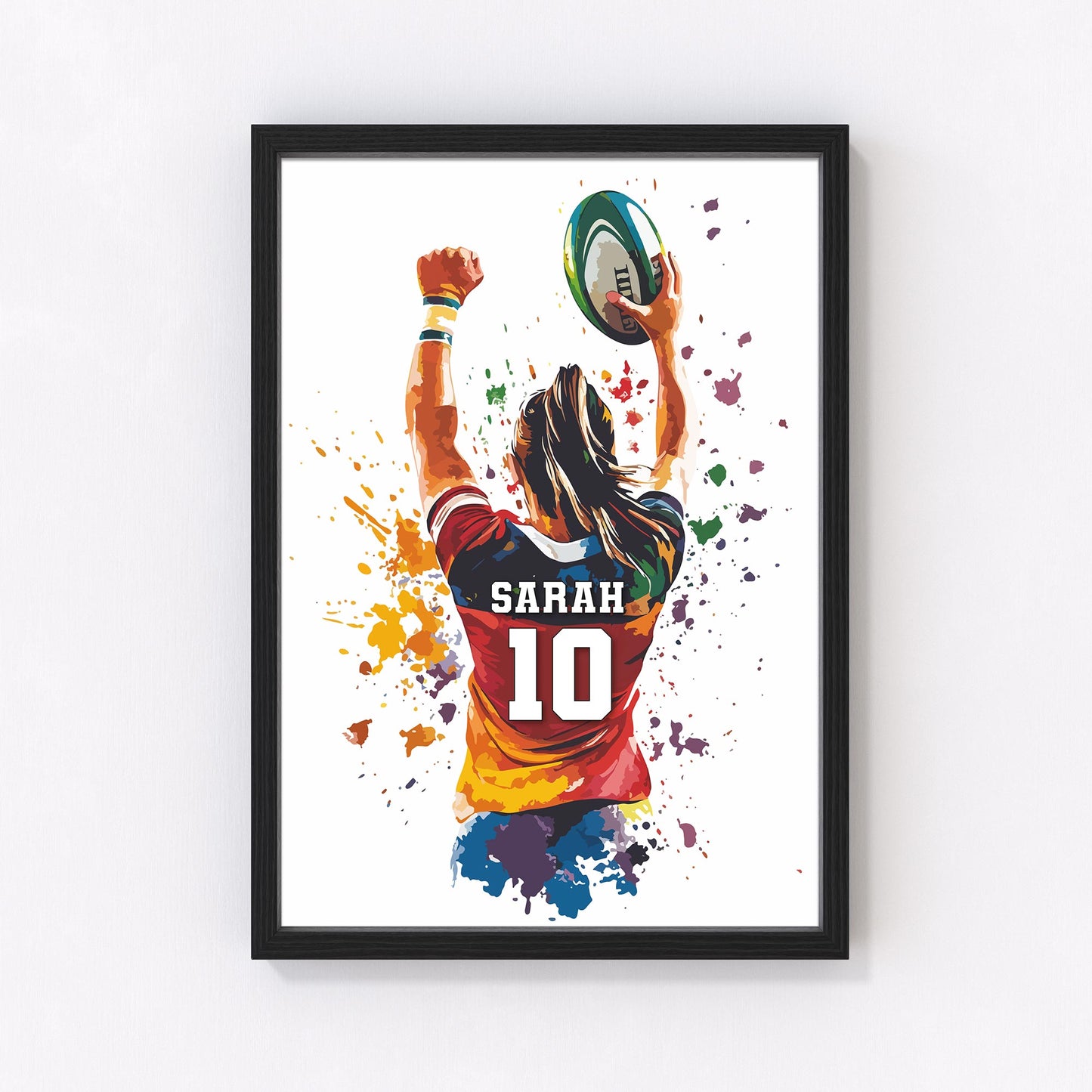 Personalised Girls Rugby Print