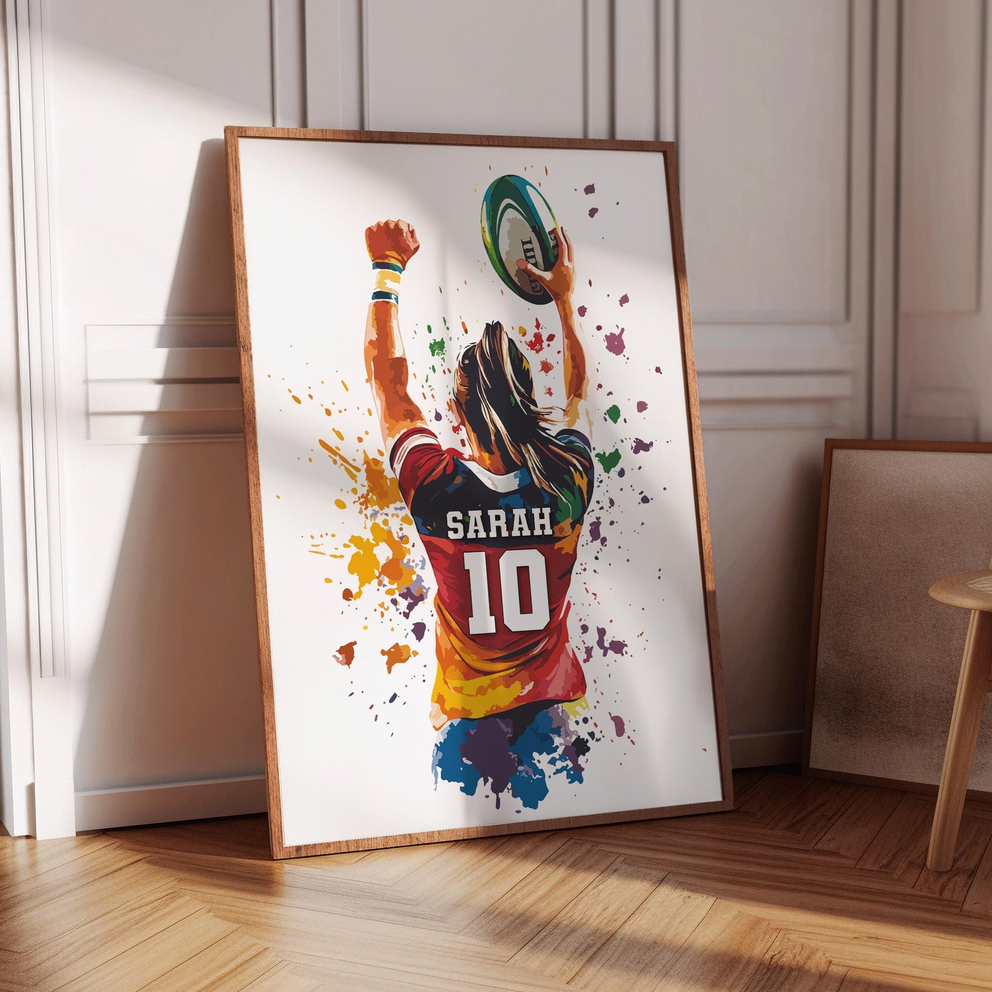 Personalised Girls Rugby Print