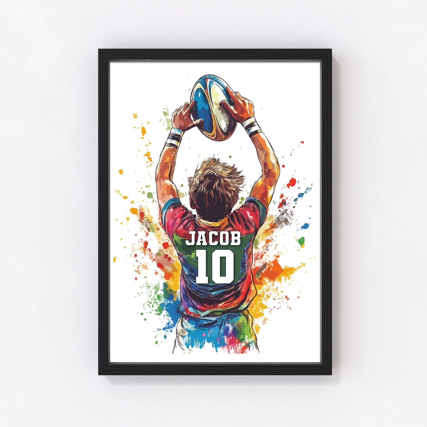 Personalised Boys Rugby Print