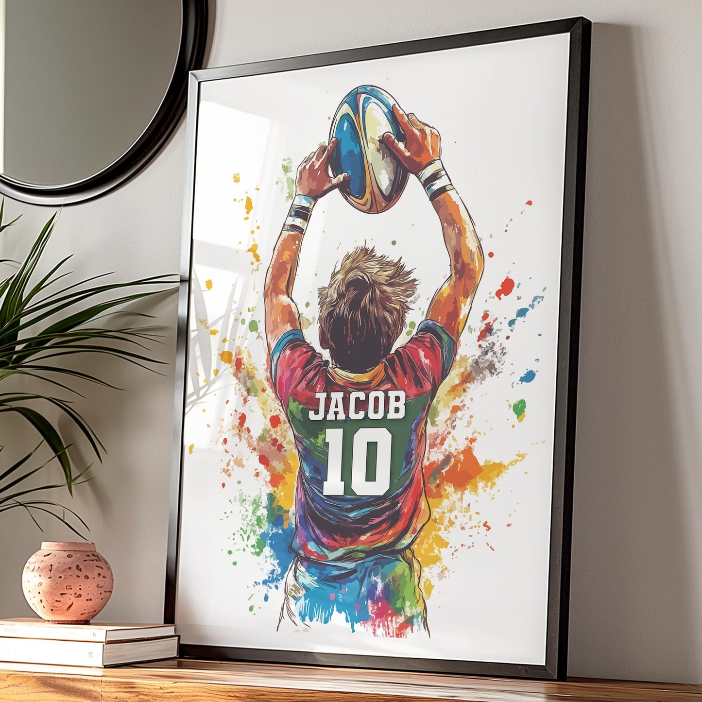 Personalised Boys Rugby Print