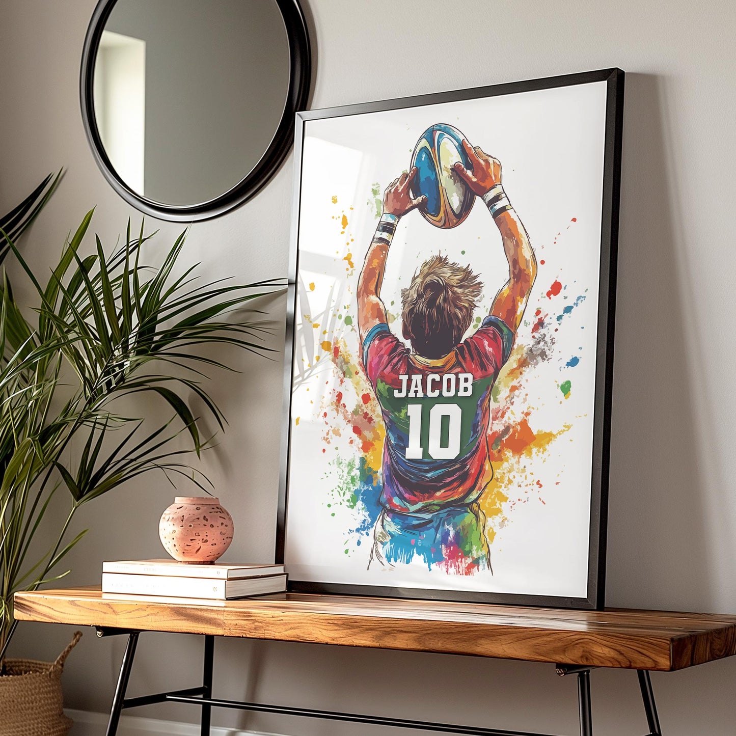 Personalised Boys Rugby Print