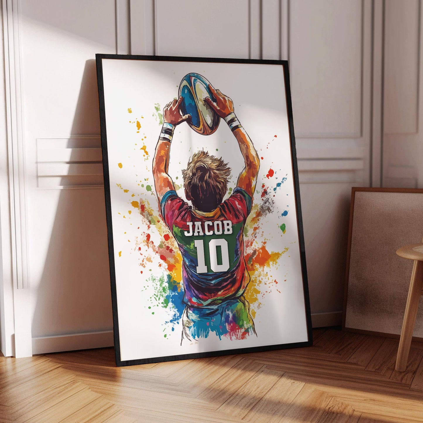 Personalised Boys Rugby Print