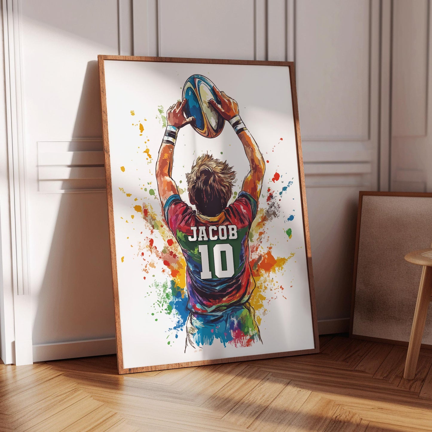 Personalised Boys Rugby Print