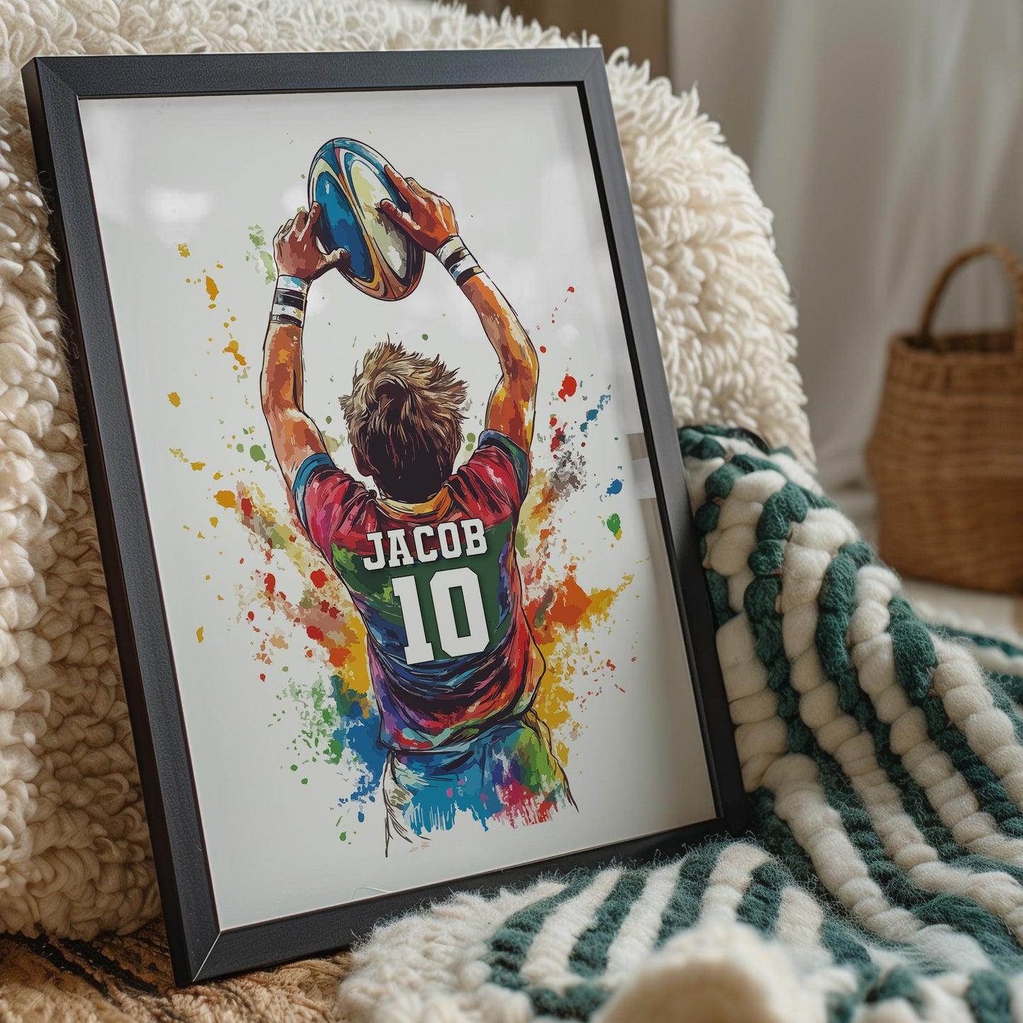 Personalised Boys Rugby Print