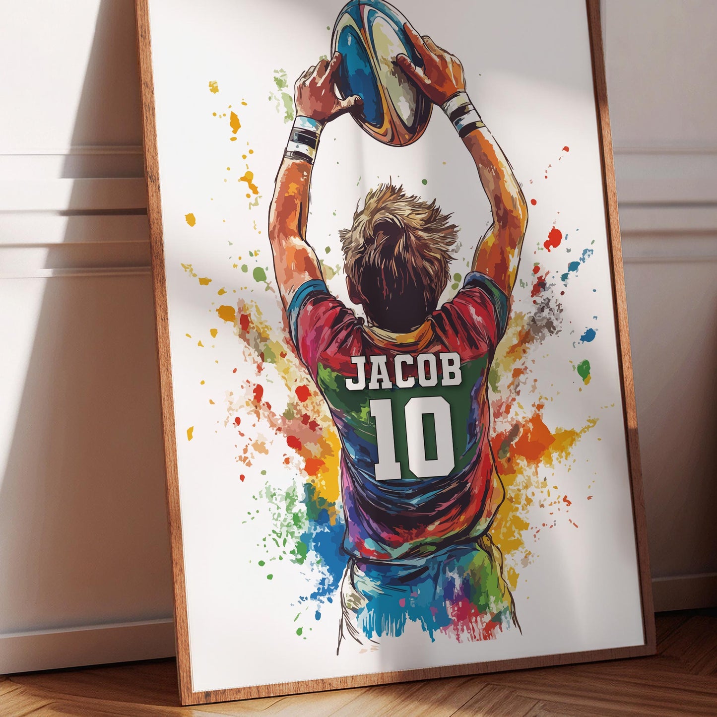 Personalised Boys Rugby Print