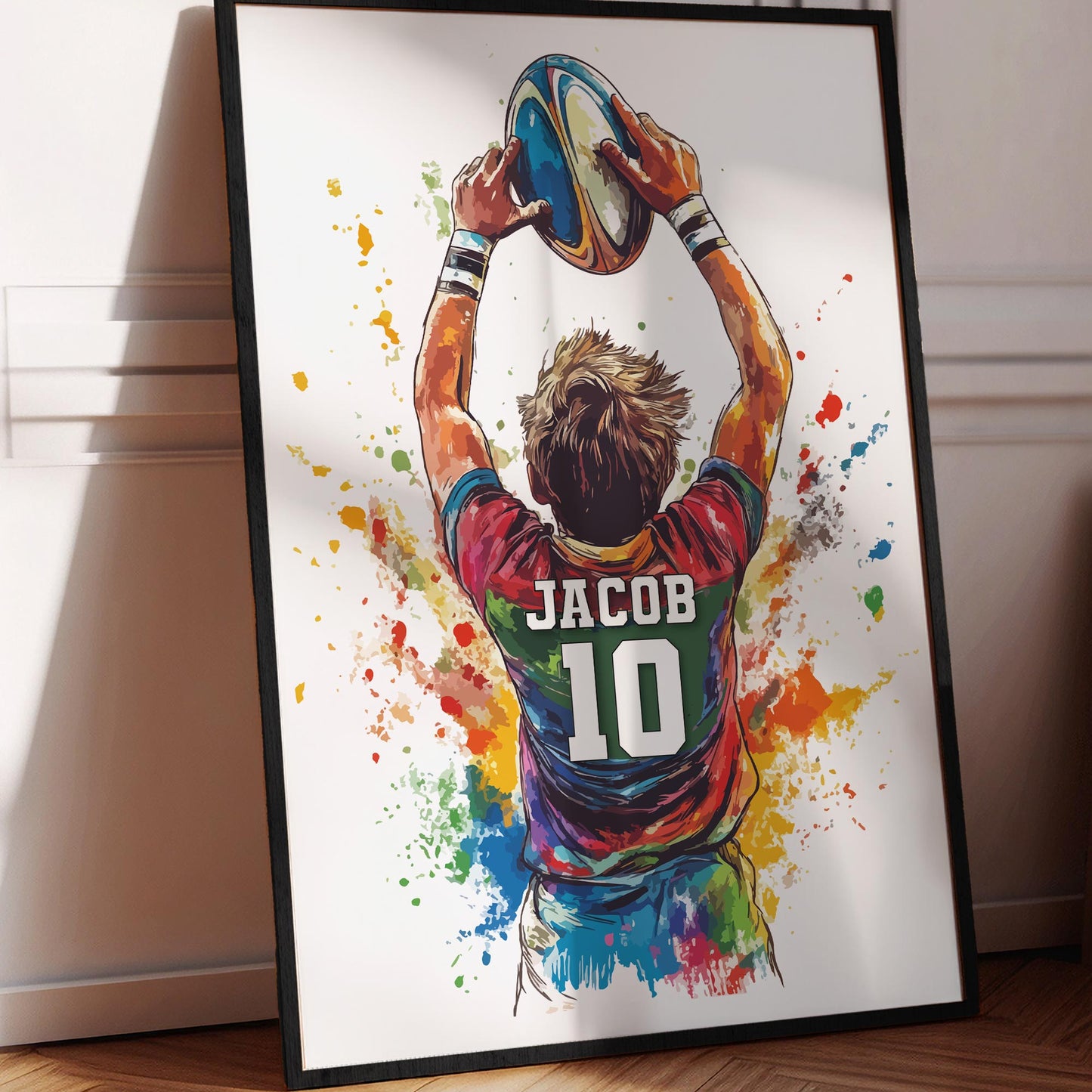 Personalised Boys Rugby Print