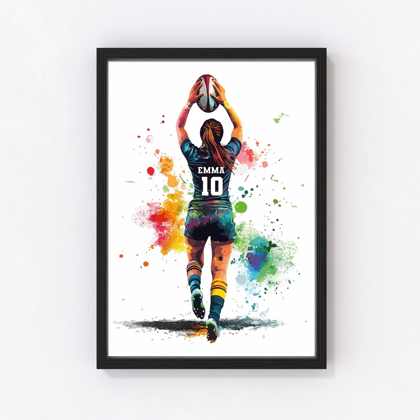 Personalised Handmade Girls Rugby Print