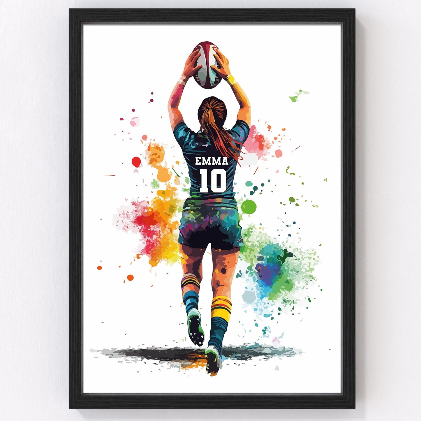 Personalised Handmade Girls Rugby Print