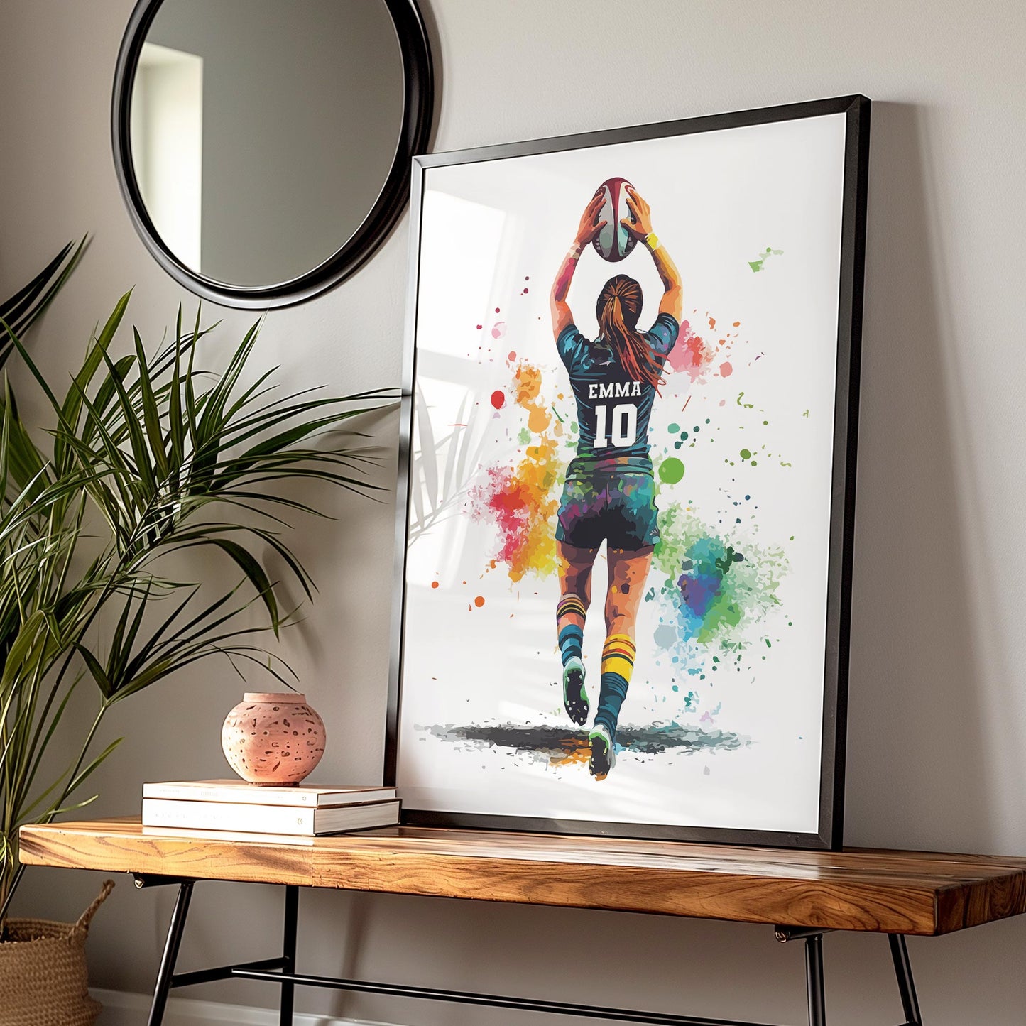 Personalised Handmade Girls Rugby Print