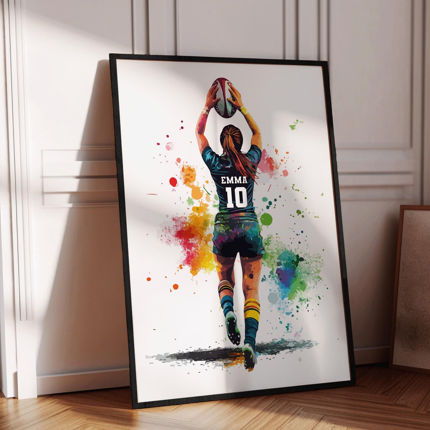 Personalised Handmade Girls Rugby Print