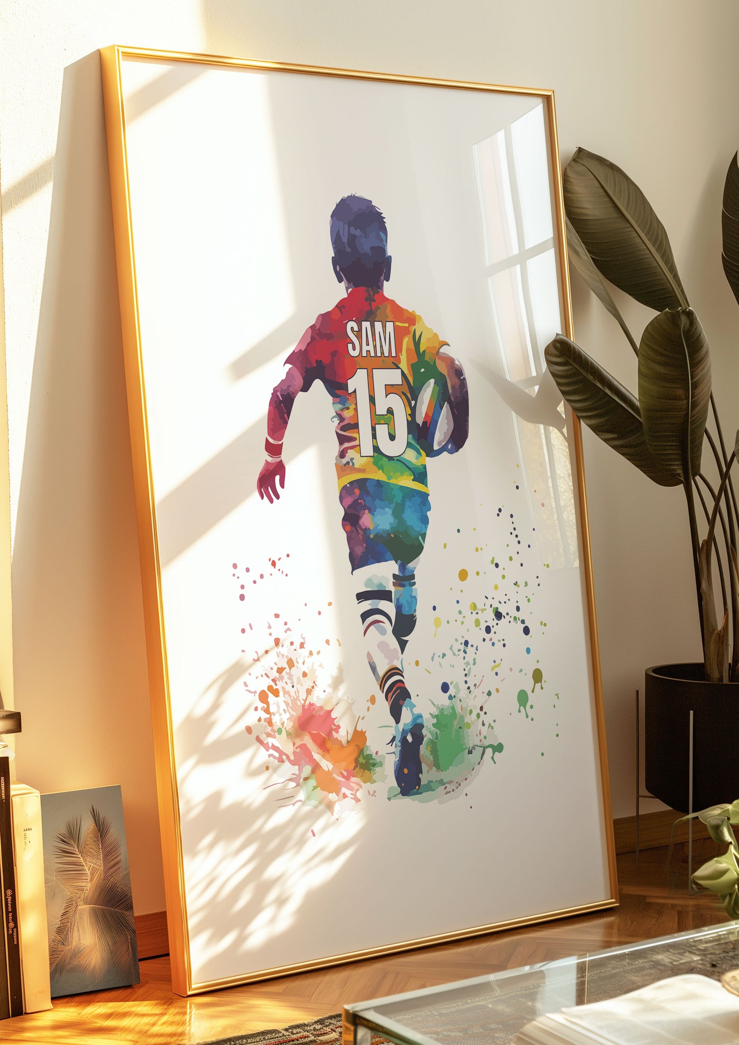 Personalised Rugby Player Gift, Rugby Gifts for Boys, Wall Art For Rugby Fans, Rugby Bedroom Art, Rugby Poster, Boys Bedroom Prints