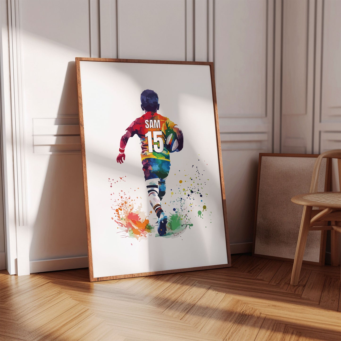 Personalised Rugby Player Gift, Rugby Gifts for Boys, Wall Art For Rugby Fans, Rugby Bedroom Art, Rugby Poster, Boys Bedroom Prints