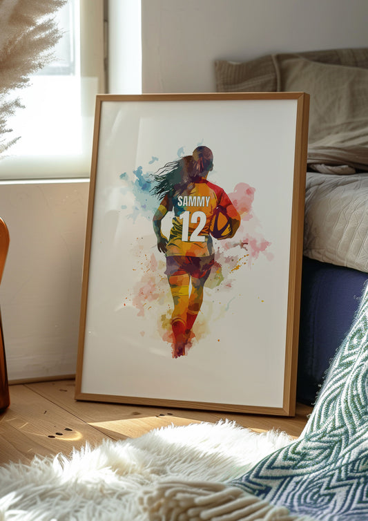 Personalised Girl Rugby Player Gift