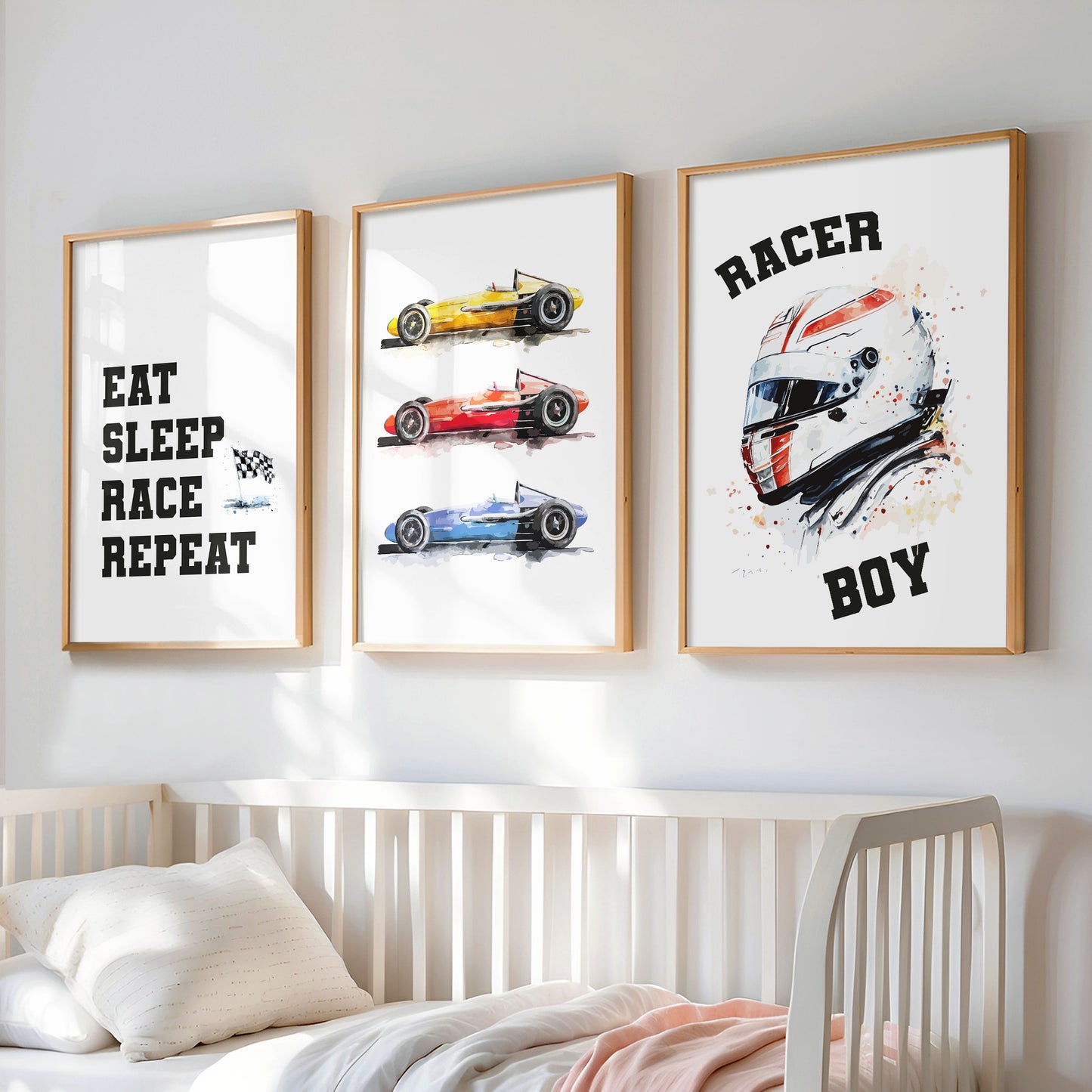 Set of 12 Racing Car Prints