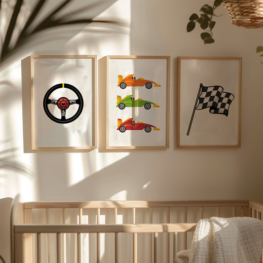 Set of 6 Racing Car Prints