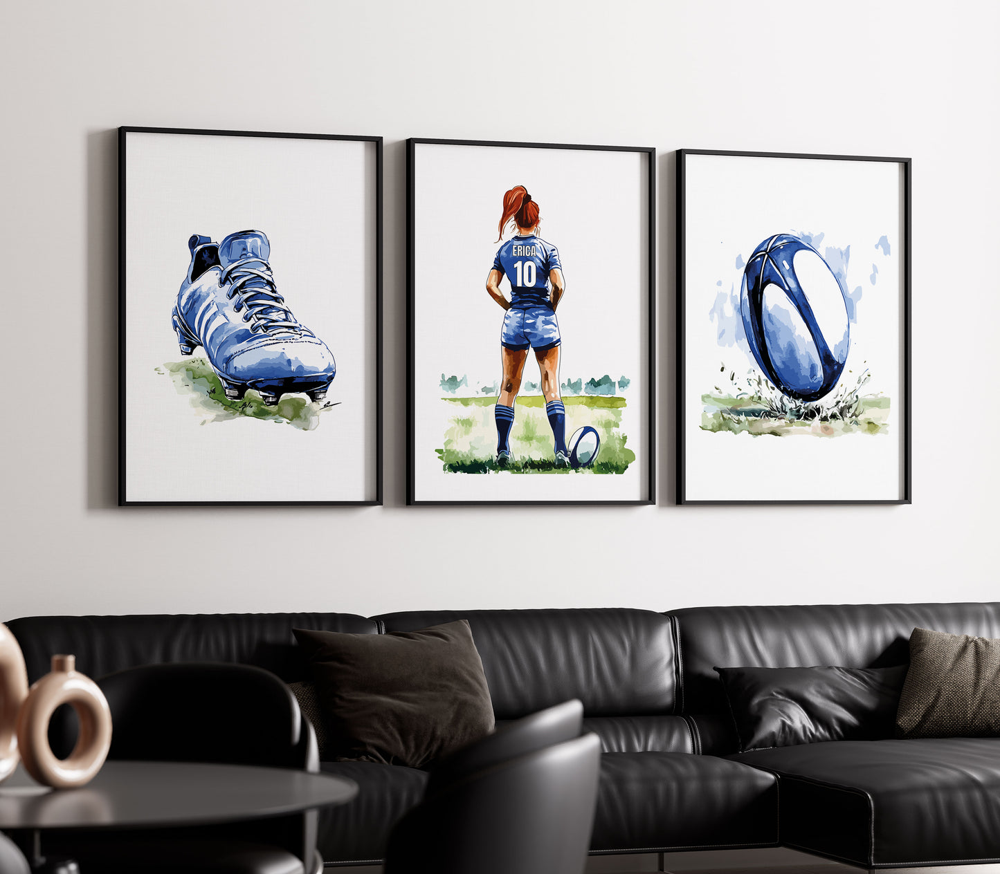 Personalised Girls Rugby Art Set