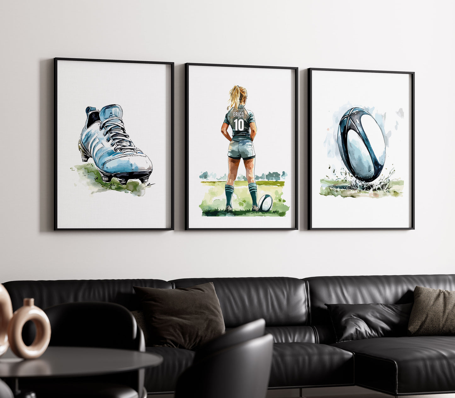 Personalised Girls Rugby Art Set