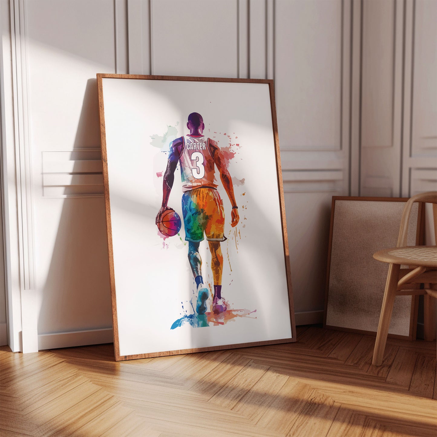 Personalised Single Basketball Wall Art