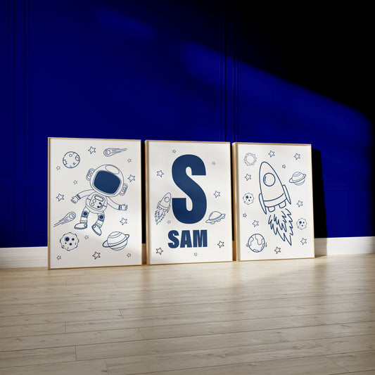 Personalised Space Prints For Nursery