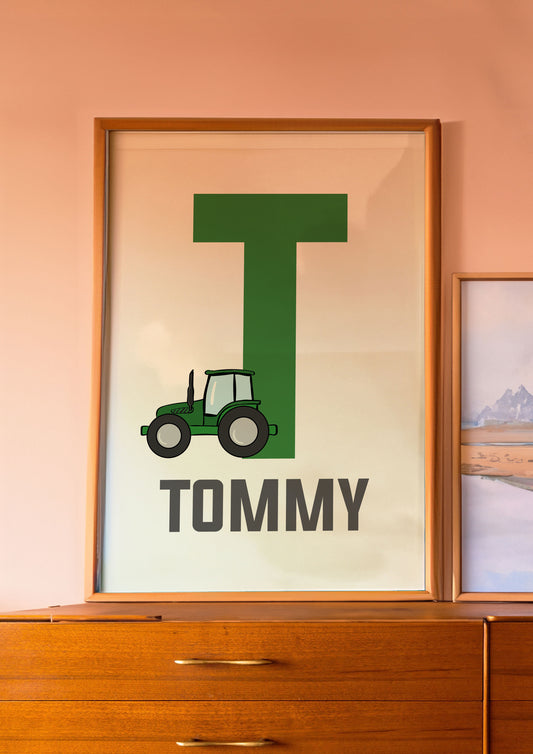 Personalised Nursery Print Farm Vehicle Wall Art