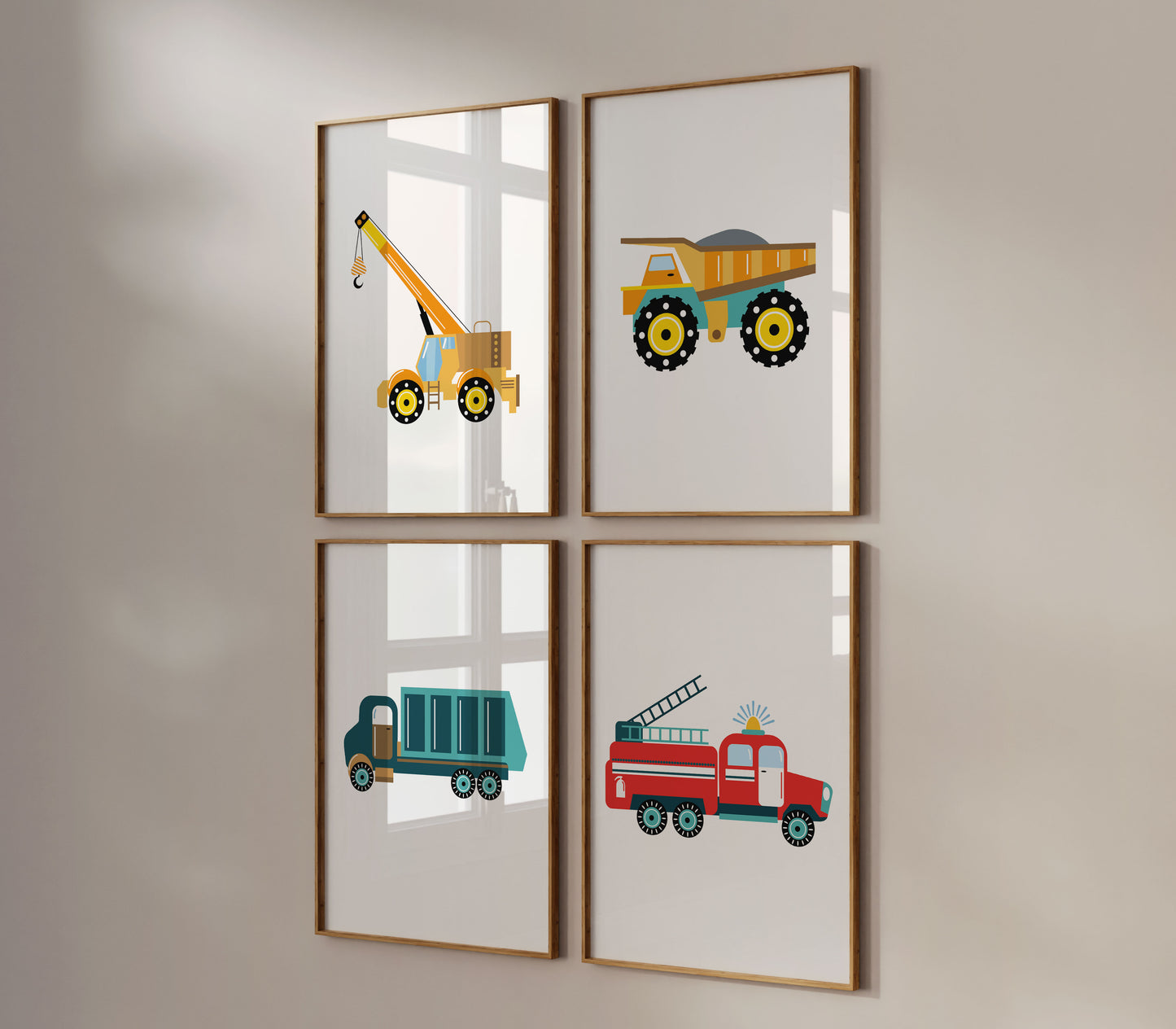 Vehicle Nursery Prints Set