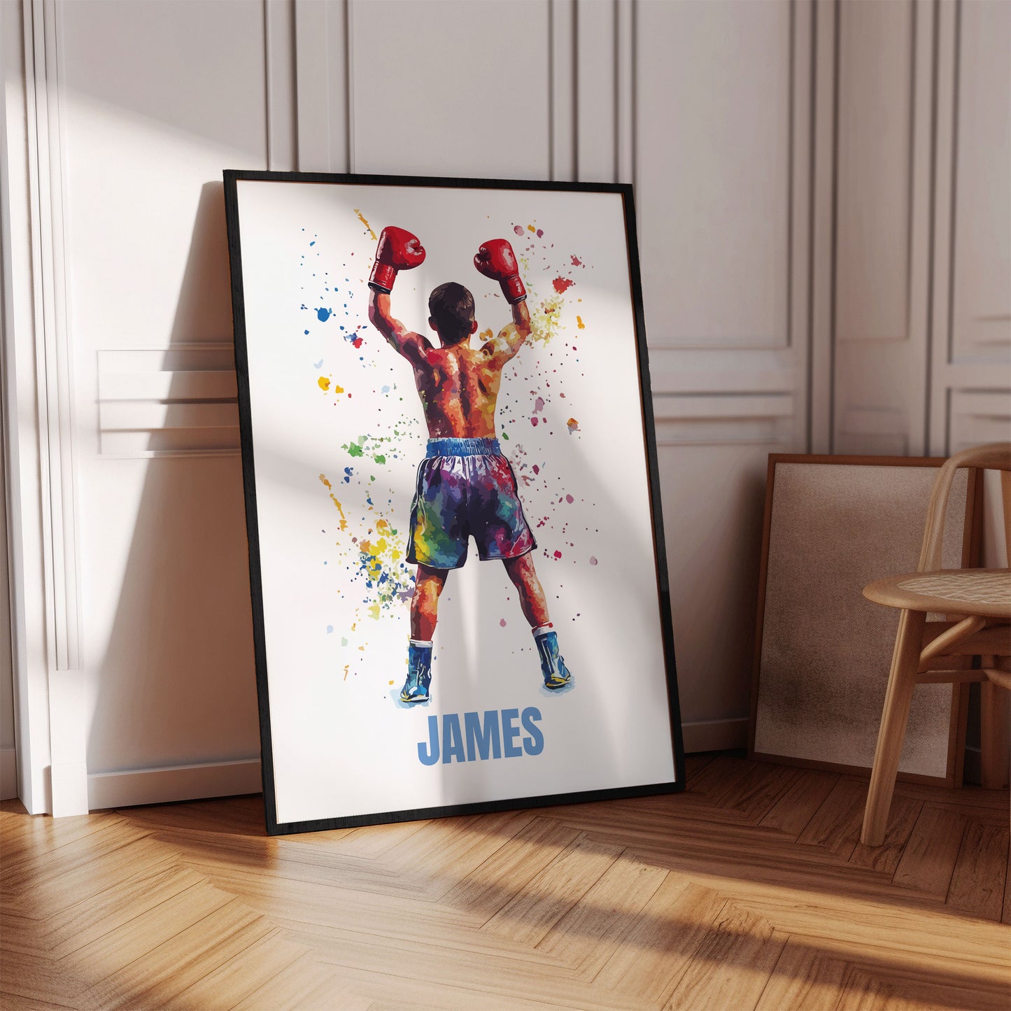 Personalised Boxing Print For Young Boy