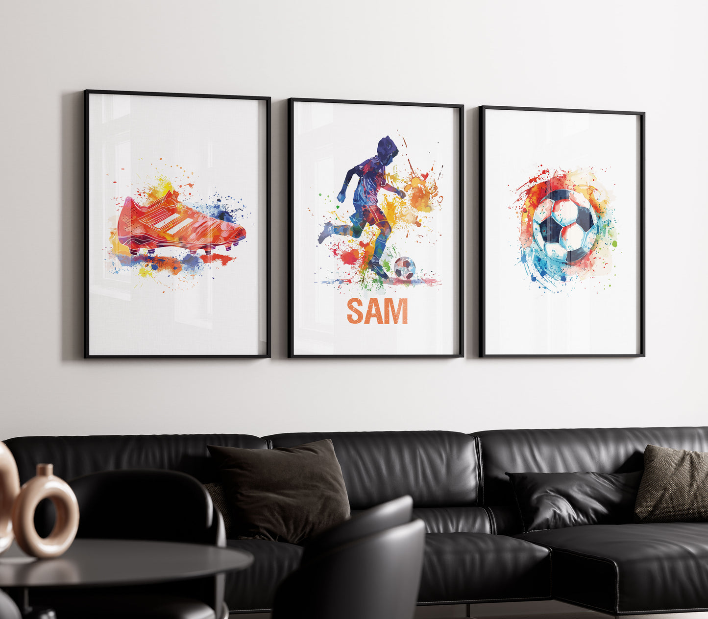 Watercolour Set of 3 Football Prints