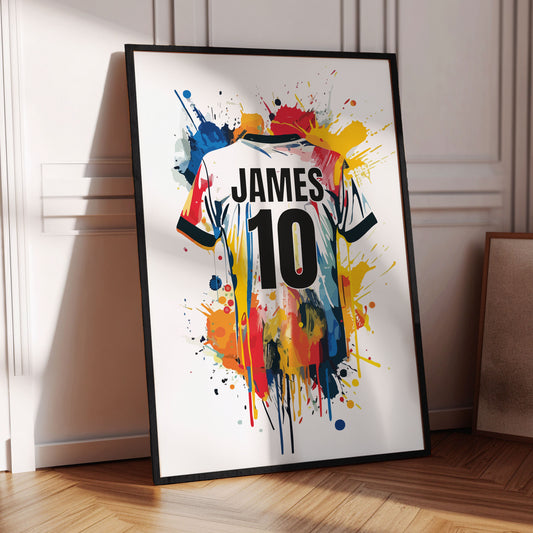 Personalised Football Wall Art Prints, Football Prints For Boys Bedroom, Kid Bedroom Football Decor, Football Shirt Print, Soccer Prints