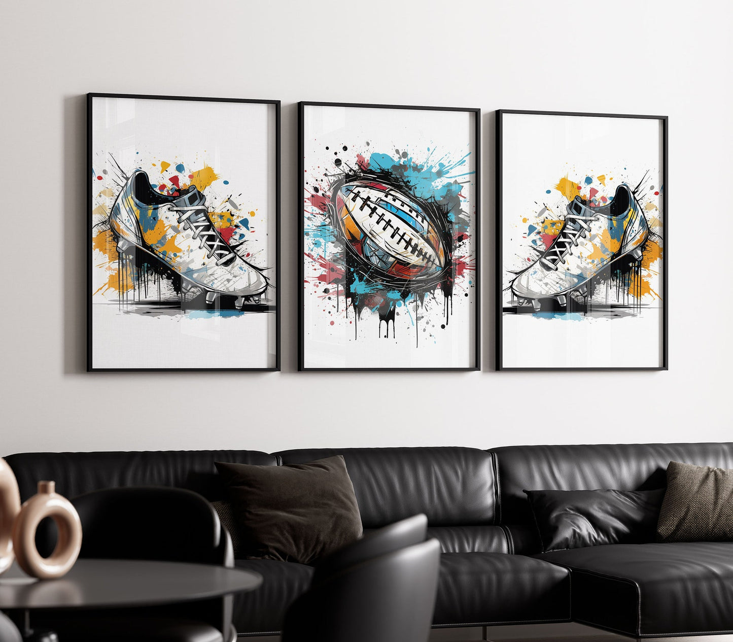 Set of 3 Colourful Rugby Prints