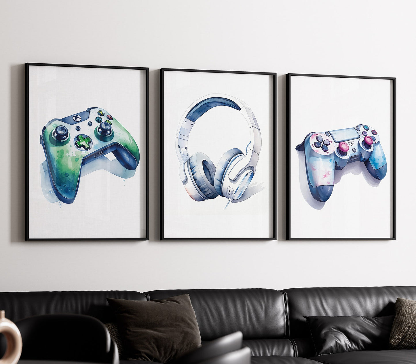 Set of 3 White Gaming Prints